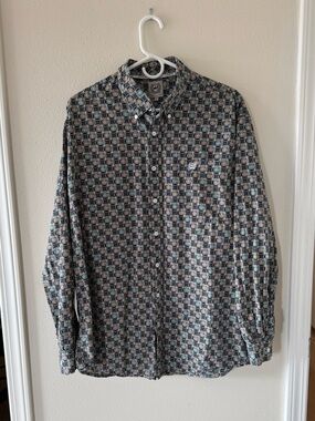 Cinch Men’s Large Geometric Rodeo Western Button Down Shirt